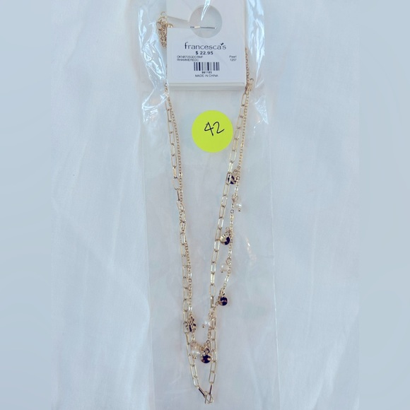 Jamie Two Row Hammered Pearl Necklace - Picture 6 of 6